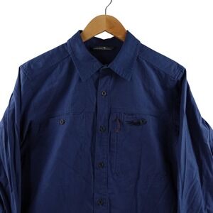 Sitka Gear Men's Blue Button Down Long Sleeve Shirt Size Medium Outdoor Casual